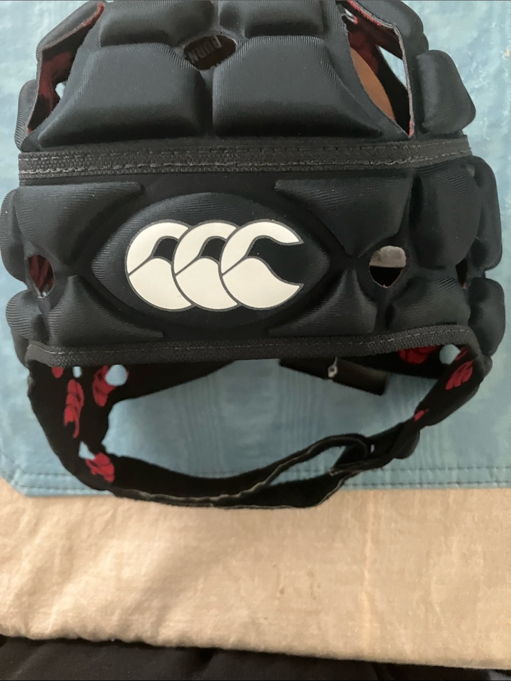 Black Padded Headguard - Protective Rugby Headgear